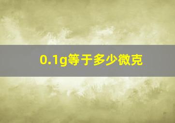 0.1g等于多少微克