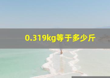 0.319kg等于多少斤