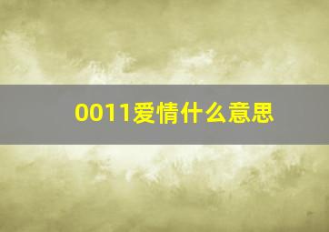 0011爱情什么意思