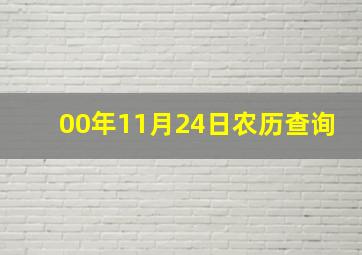 00年11月24日农历查询