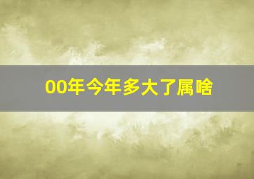 00年今年多大了属啥