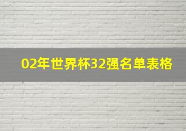 02年世界杯32强名单表格