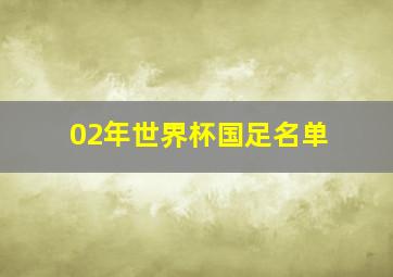 02年世界杯国足名单