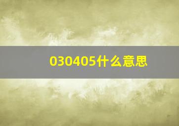 030405什么意思