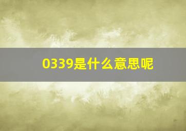 0339是什么意思呢