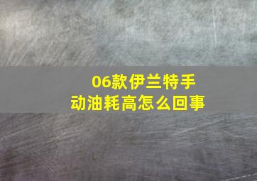 06款伊兰特手动油耗高怎么回事