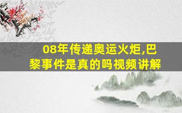 08年传递奥运火炬,巴黎事件是真的吗视频讲解