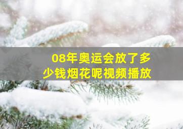 08年奥运会放了多少钱烟花呢视频播放