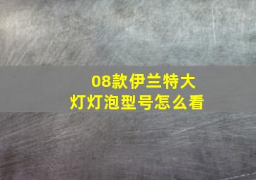 08款伊兰特大灯灯泡型号怎么看