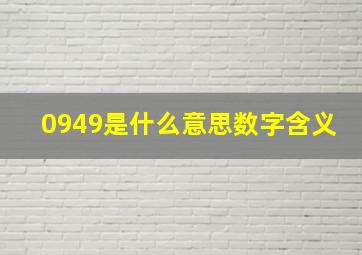 0949是什么意思数字含义