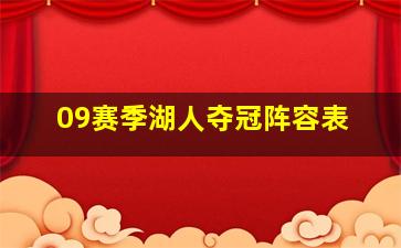 09赛季湖人夺冠阵容表