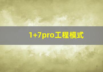 1+7pro工程模式