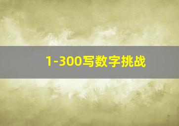 1-300写数字挑战