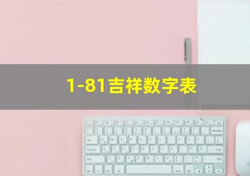 1-81吉祥数字表