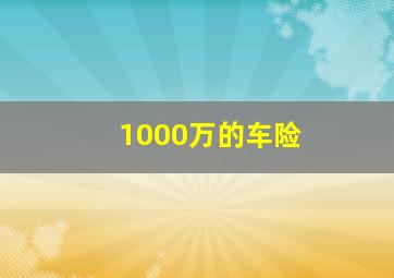 1000万的车险