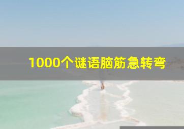 1000个谜语脑筋急转弯