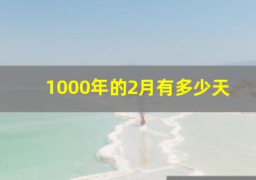 1000年的2月有多少天