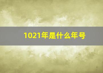 1021年是什么年号