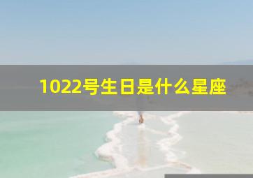 1022号生日是什么星座