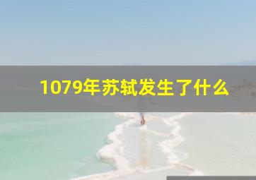 1079年苏轼发生了什么