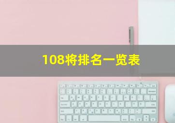 108将排名一览表