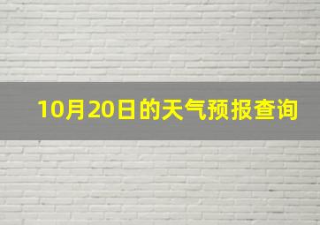 10月20日的天气预报查询