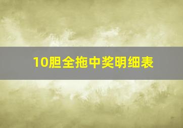 10胆全拖中奖明细表