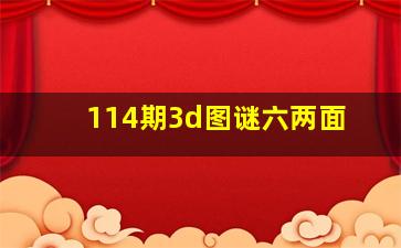 114期3d图谜六两面