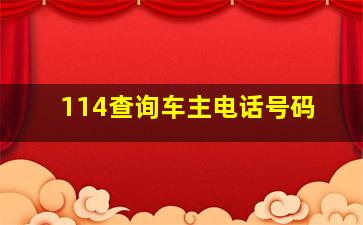 114查询车主电话号码