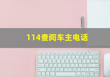 114查阅车主电话