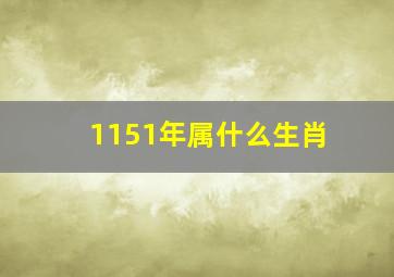 1151年属什么生肖