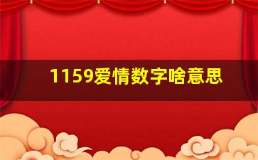 1159爱情数字啥意思