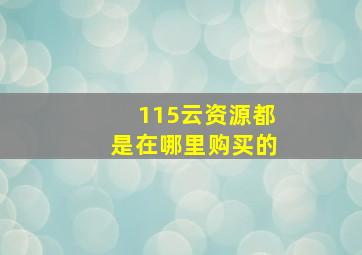 115云资源都是在哪里购买的