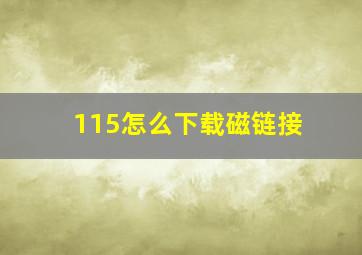 115怎么下载磁链接