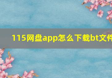 115网盘app怎么下载bt文件