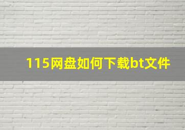 115网盘如何下载bt文件