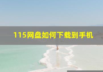 115网盘如何下载到手机