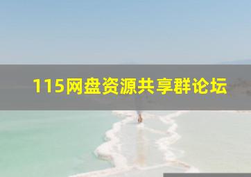 115网盘资源共享群论坛