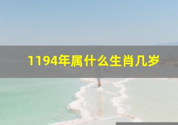 1194年属什么生肖几岁