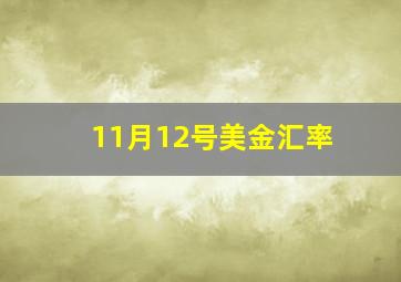 11月12号美金汇率