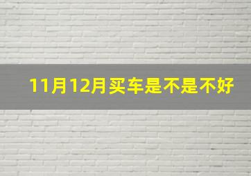 11月12月买车是不是不好