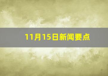 11月15日新闻要点