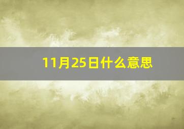 11月25日什么意思