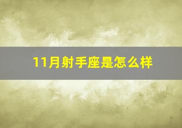 11月射手座是怎么样