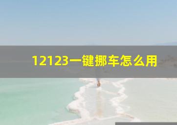 12123一键挪车怎么用