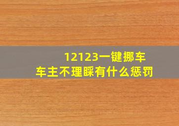 12123一键挪车车主不理睬有什么惩罚