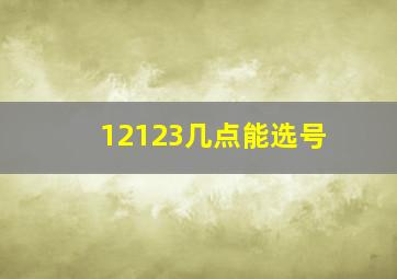 12123几点能选号