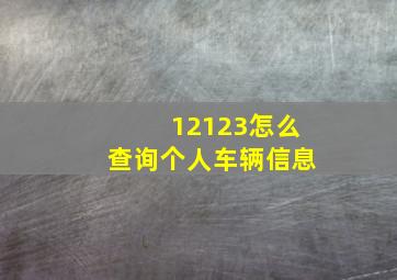 12123怎么查询个人车辆信息