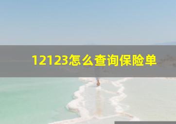 12123怎么查询保险单