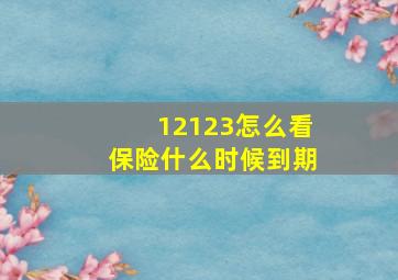 12123怎么看保险什么时候到期